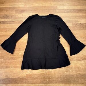 Michael Stars black slip on bell sleeve a-line mini dress size large L
 b29